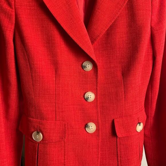 Evan Picone Blazer Lined Red Womens Size 2P - Picture 6 of 13